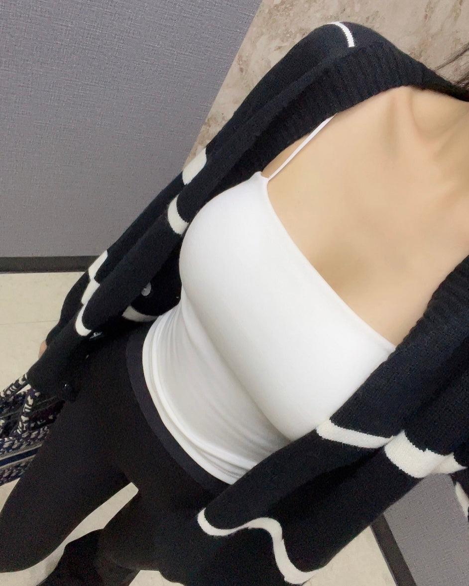 Brushed Shirring Camisole with Built-in Bra