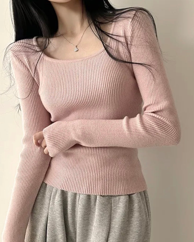 Alina Square-Neck Knit Top