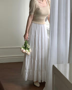 Shiny Cancan Maxi Skirt