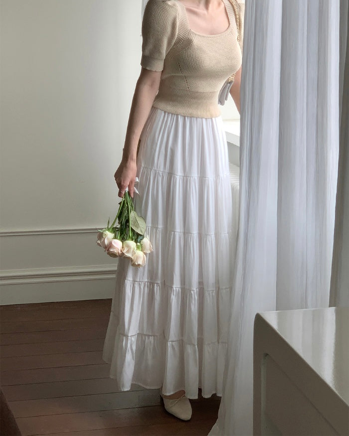 Shiny Cancan Maxi Skirt