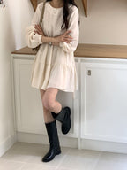 [ Pre-order ] Shirring Cancan Midi Dress