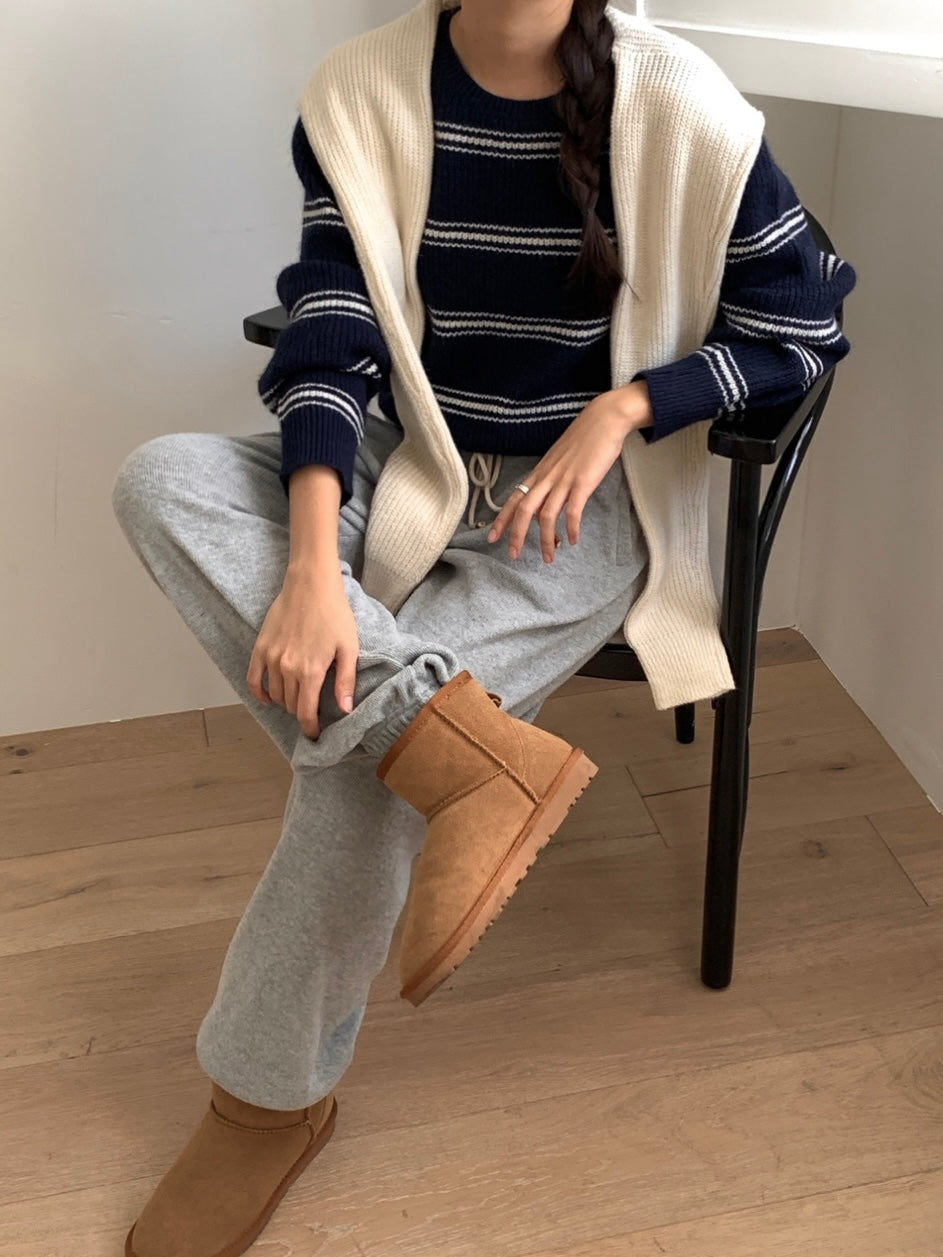 Pipi Striped Knit & Shawl Set