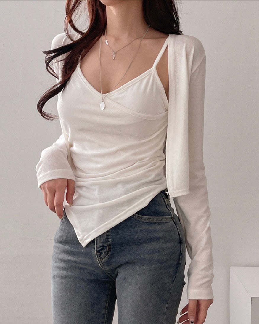 [ Sale Excluded ] Sumi Padded Camisole Cardigan Set