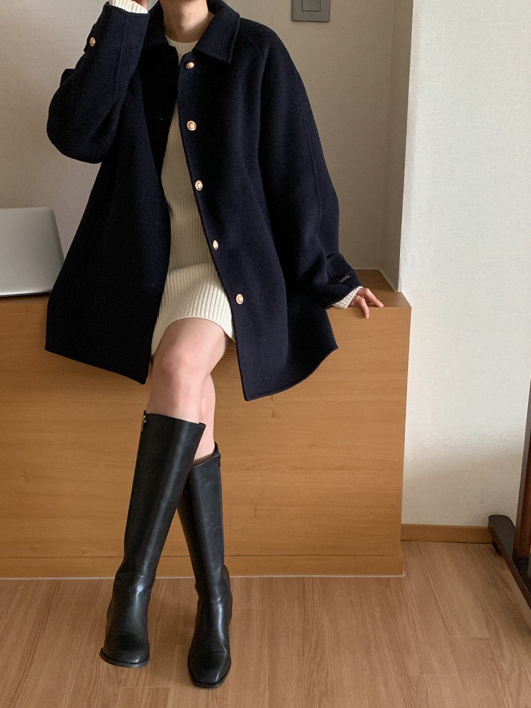 Premium Clair Wool Coat with Inner Padded Vest