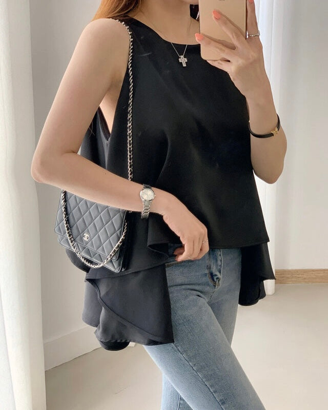 Flared Sleeveless Blouse