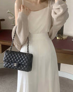 Chiffon Banding Flared Skirt