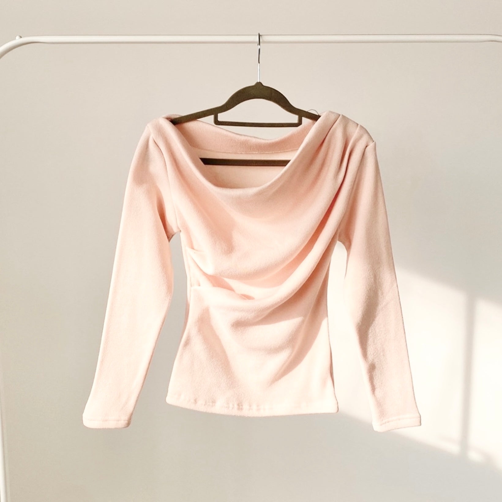 Shirring Off-Shoulder Long Sleeve