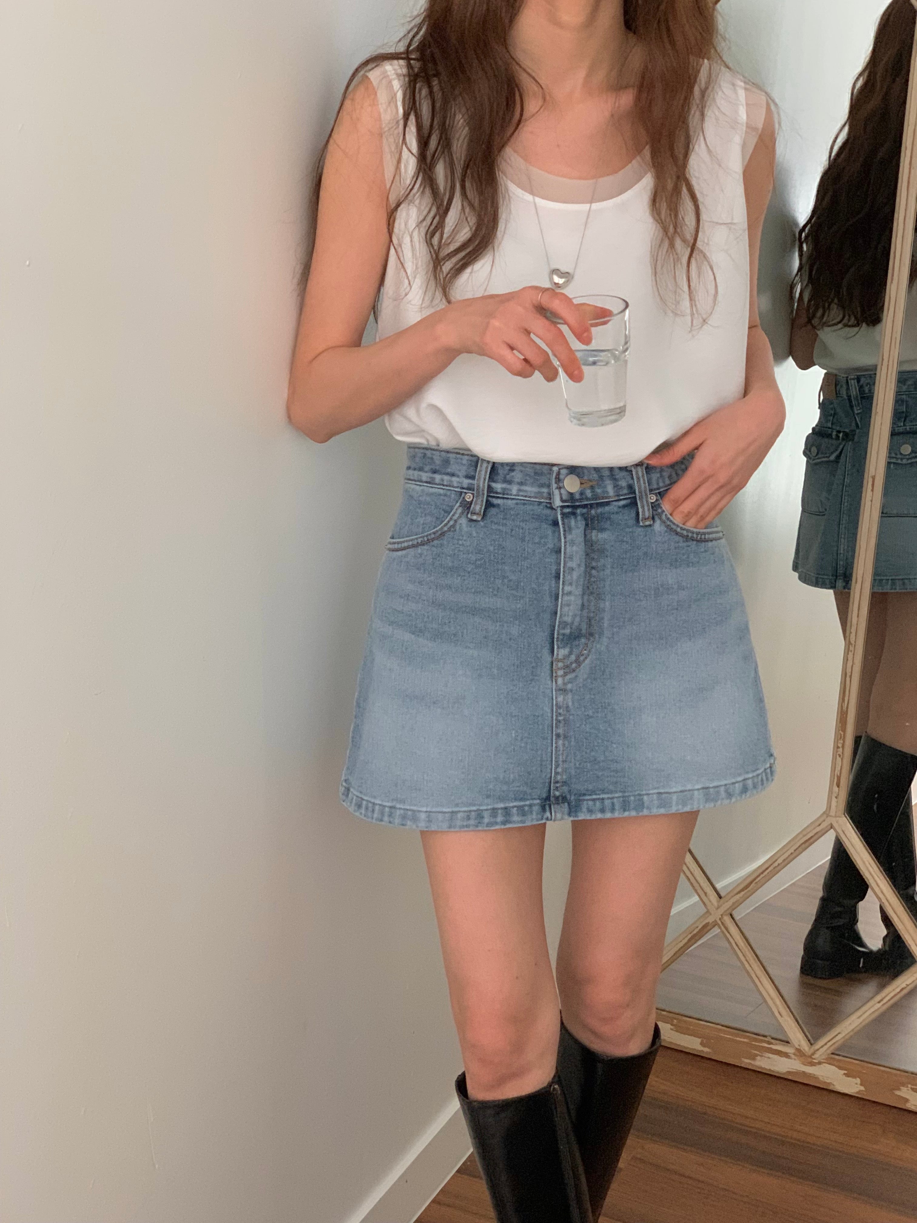 With Sleeveless Top