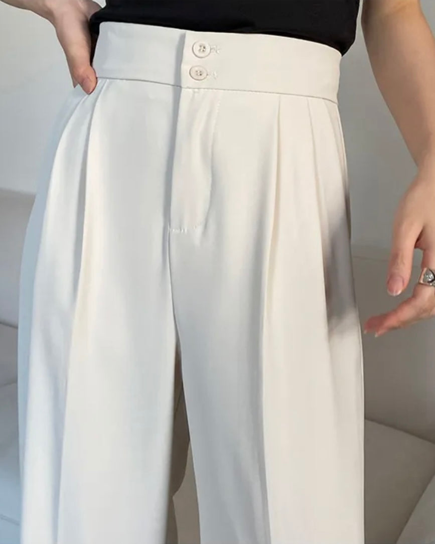 [S,M] High-Waist Banding Slacks