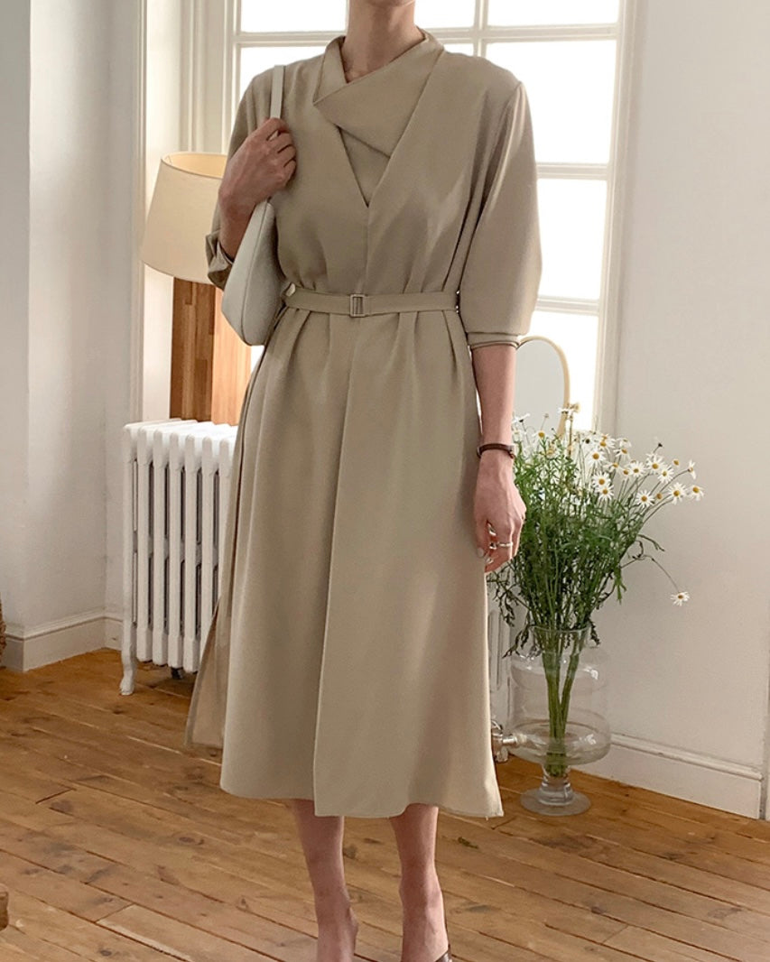 Drape Turtle-Neck Dress