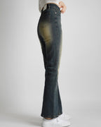 [Short/Long] Vintage Yellow Stretchy Semi-Flared Jeans