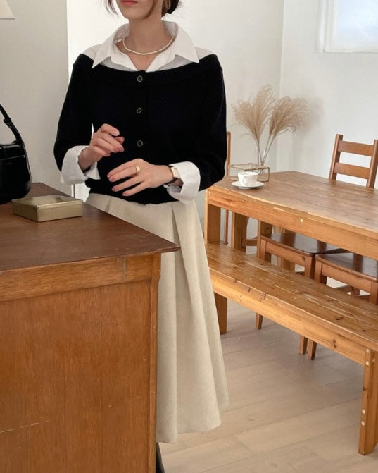 Layered Knit Blouse
