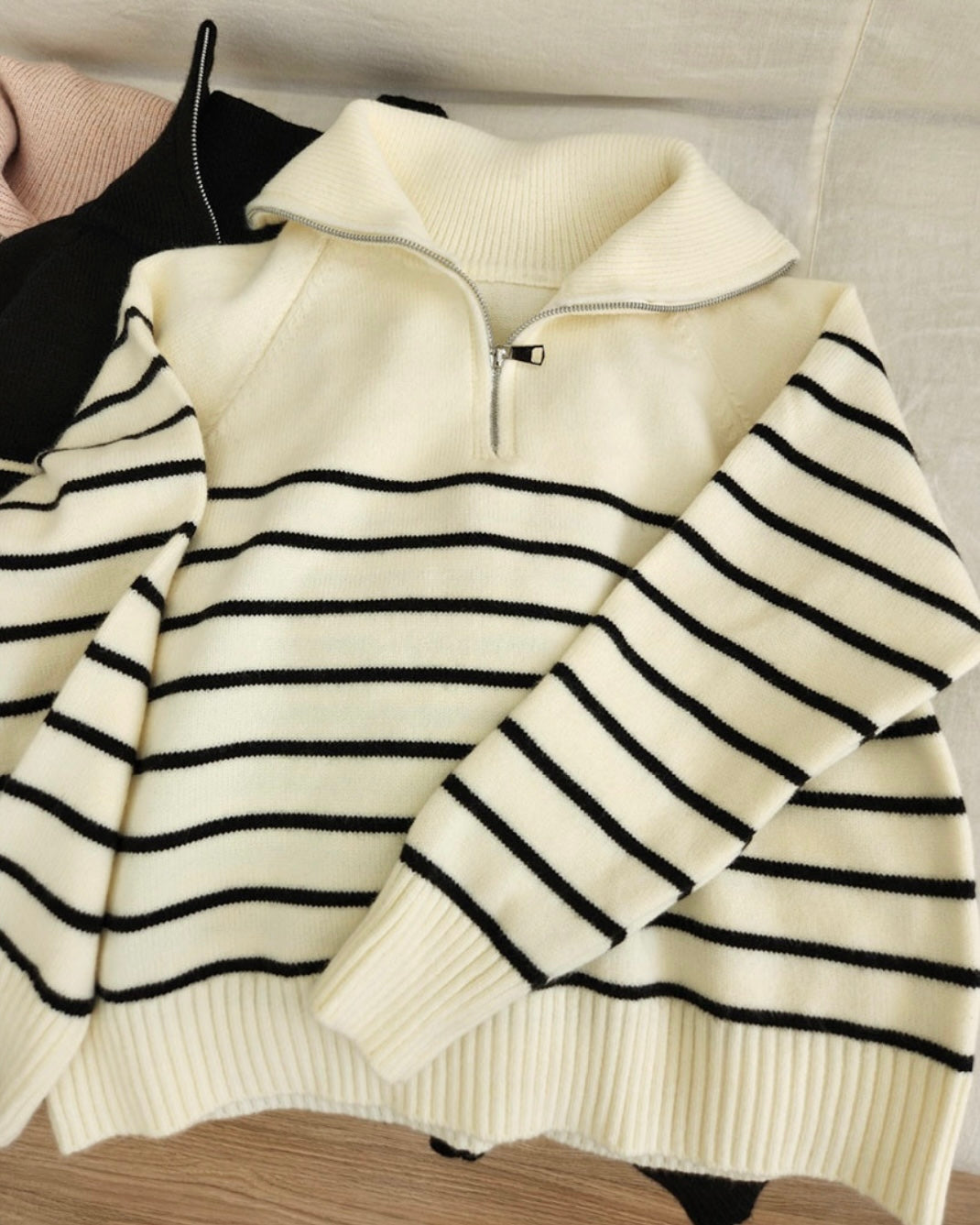 Soy Striped Half Zip-Up