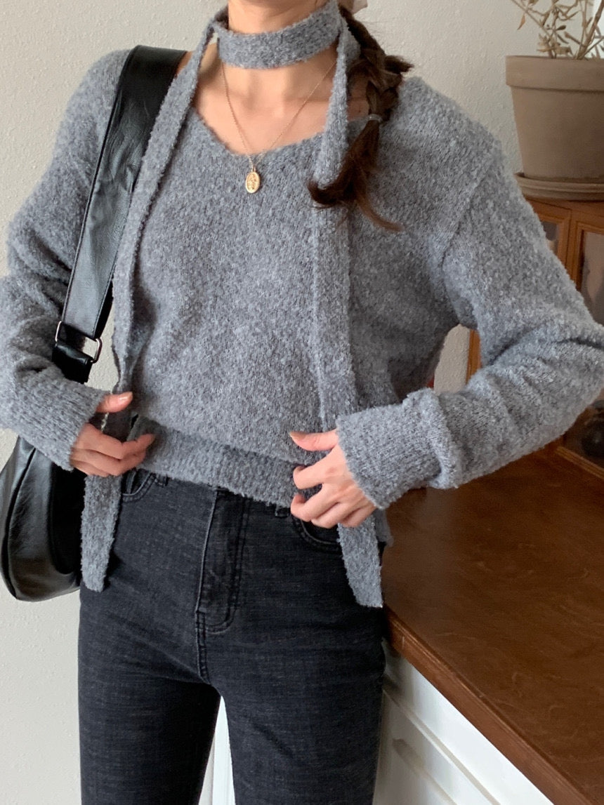 Boucle Tie Knit Set
