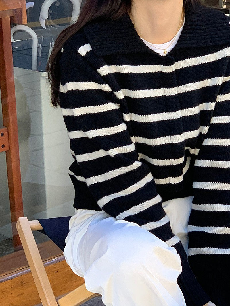 Moni Striped Knit Zip-Up