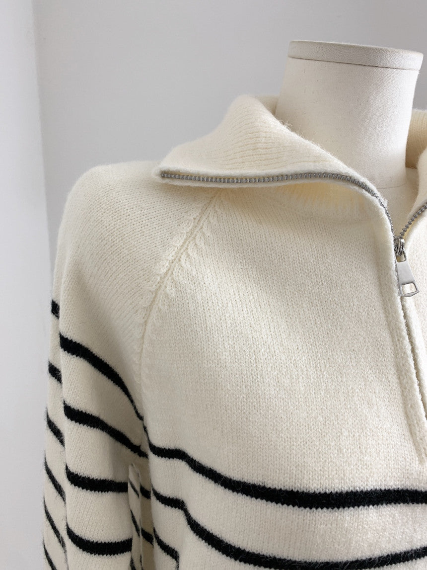 Soy Striped Half Zip-Up