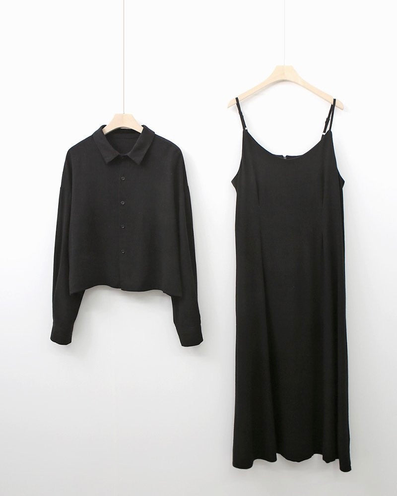 Linen Shirt Dress Set
