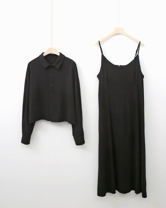Linen Shirt Dress Set