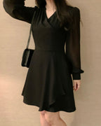 [ Pre-order ] Chiffon Sleeve Wrap Dress