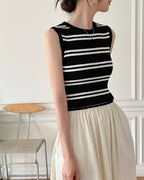 Striped Knit Sleeveless