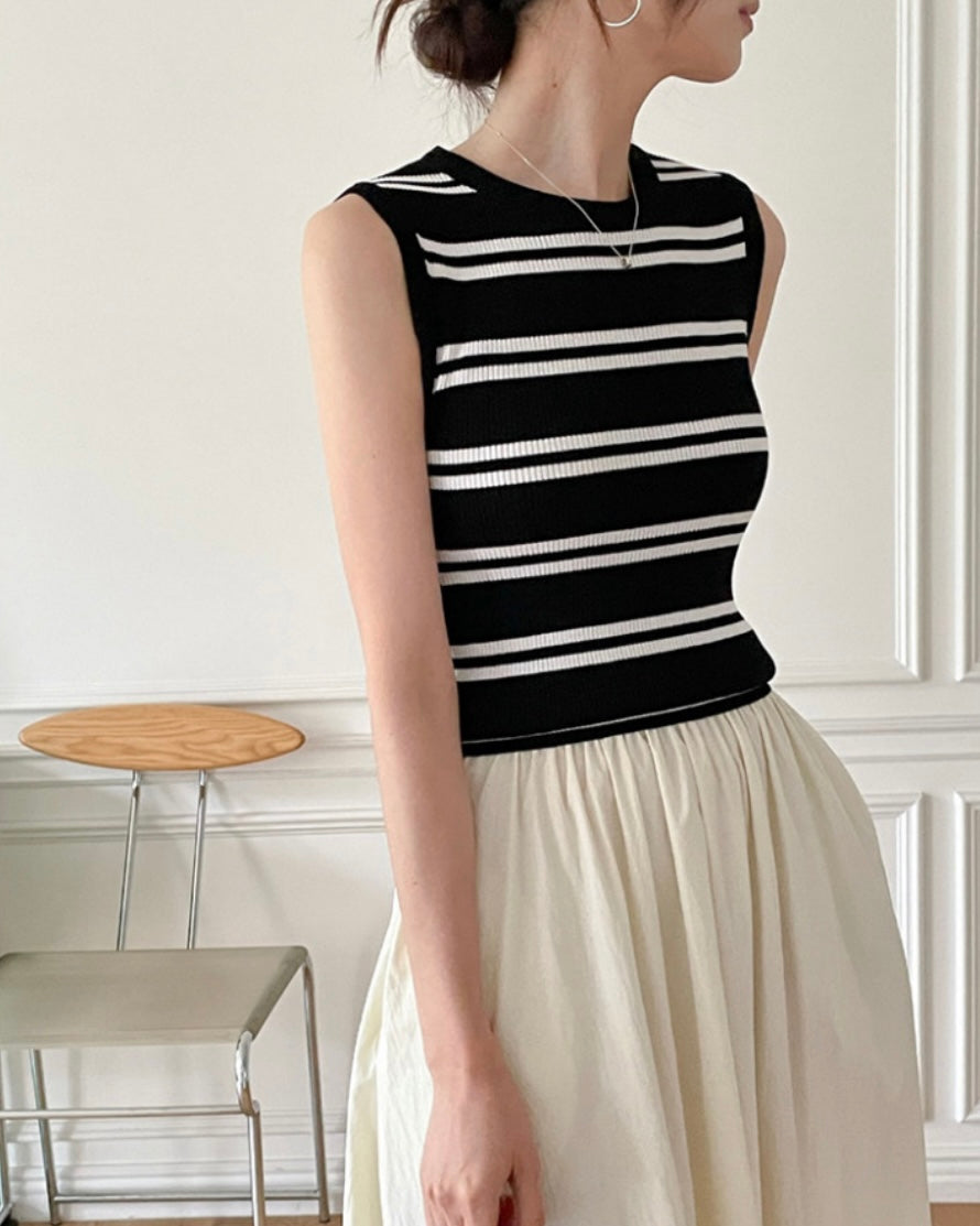 Striped Knit Sleeveless