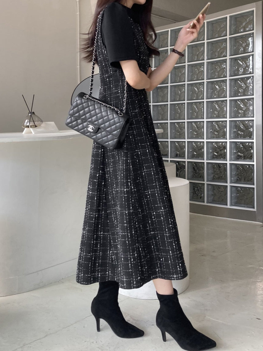 Lia Tweed Flared Dress