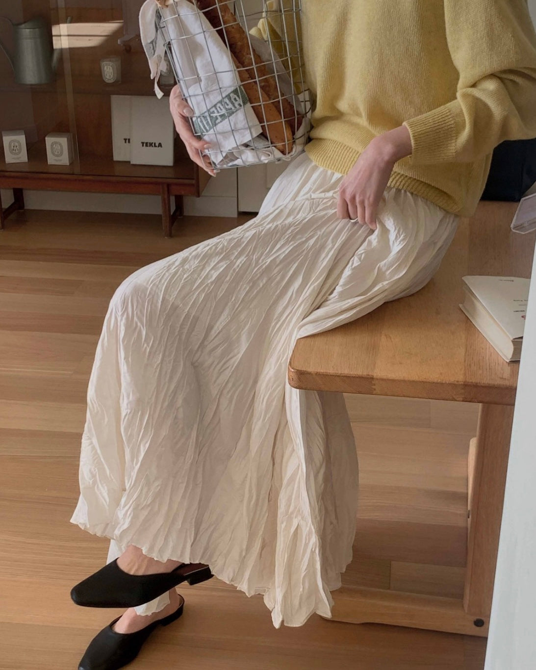 Shy Pleats Maxi Skirt