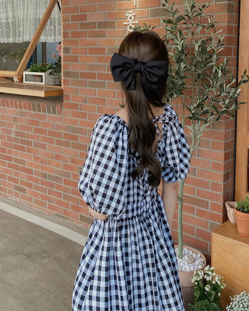 Puff Shoulder Long Dress