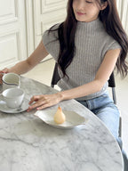 [ Pre-order ] Ribbed Cap-Sleeve Knit