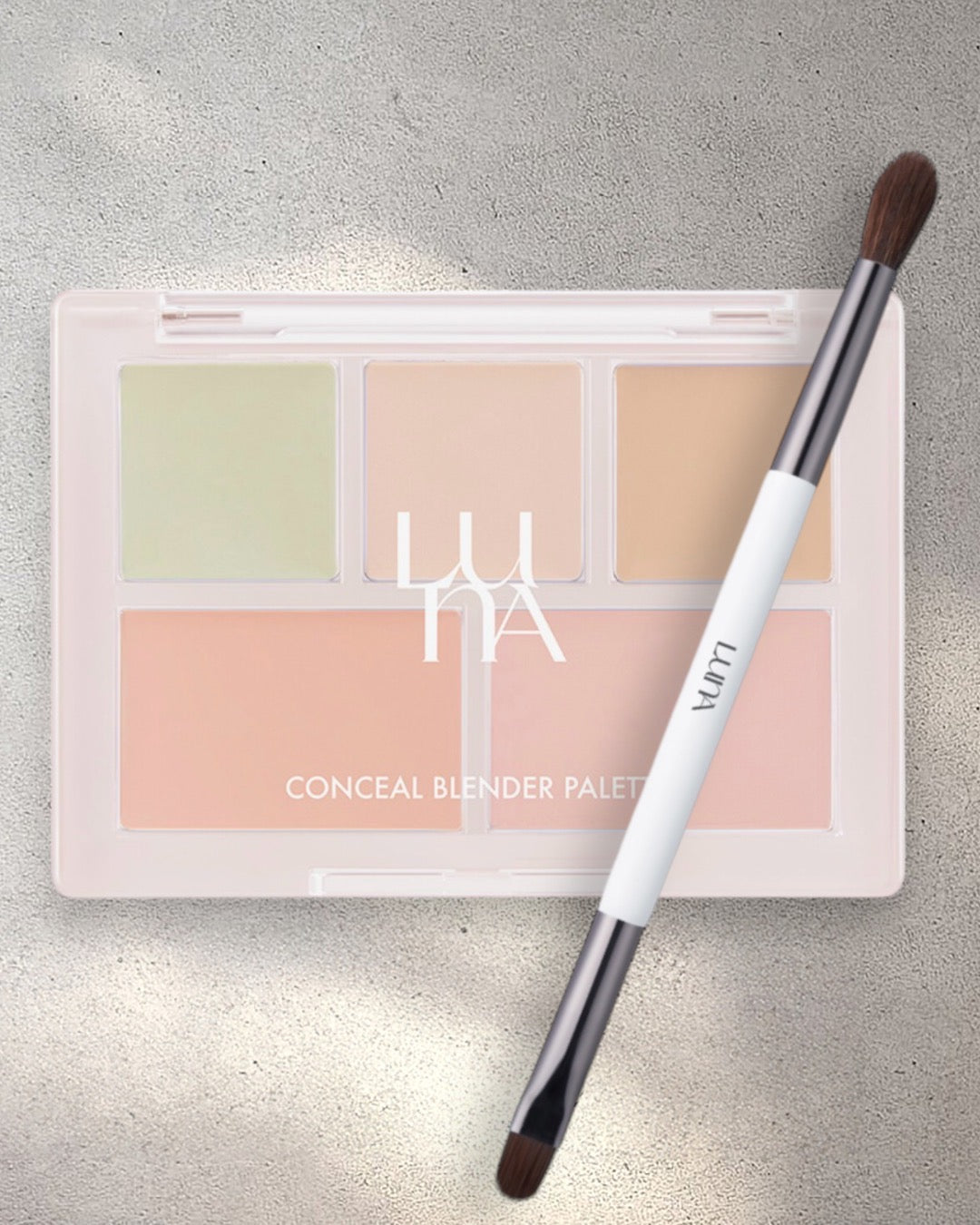 [ LUNA ] Conceal Blender Palette 01 Clear Cover + Dual Brush
