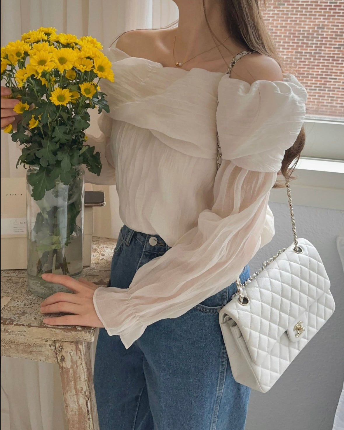 Piano Off-Shoulder Blouse