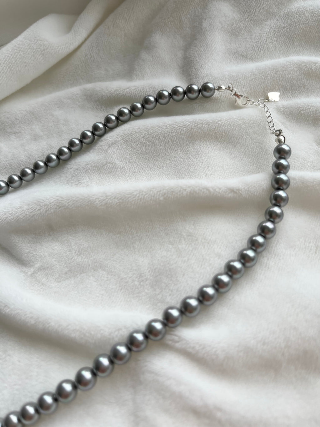 Grey Pearl Silver Necklace