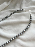Grey Pearl Silver Necklace