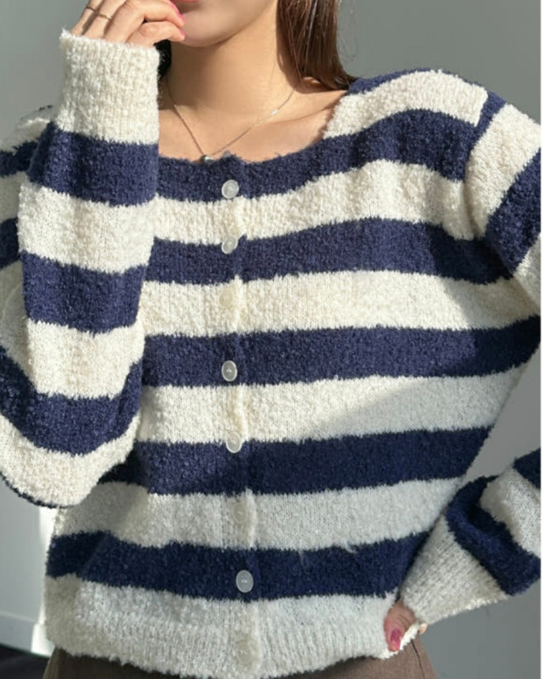 Boucle Striped Cardigan