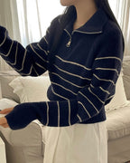 Striped Half Zip-Up