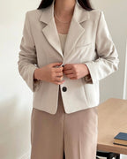 Two-Button Cropped Jacket