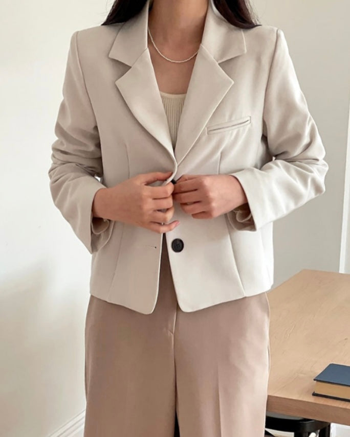 Two-Button Cropped Jacket