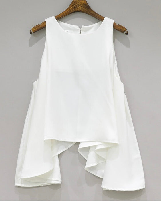 Flared Sleeveless Blouse