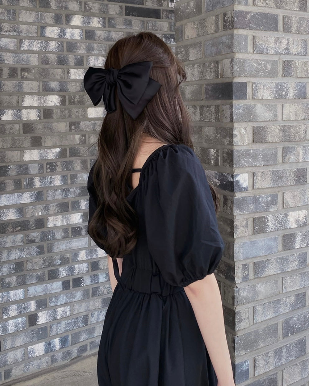 Puff Shoulder Long Dress