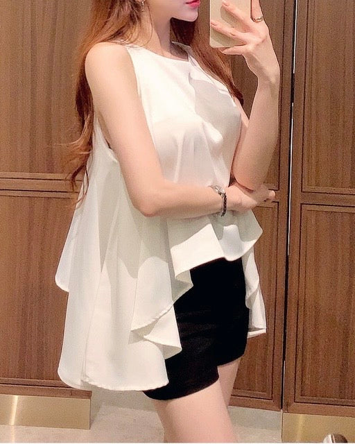 Flared Sleeveless Blouse