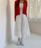 Dobby Ruffle Cotton Skirt