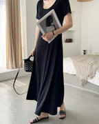 Cool U-Neck Short Sleeve Dress