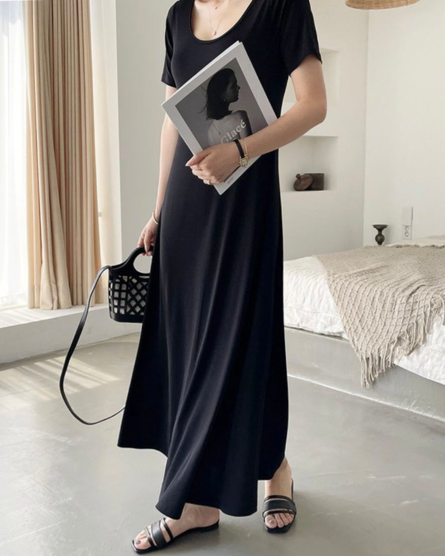 Cool U-Neck Short Sleeve Dress