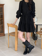 [ Pre-order ] Shirring Cancan Midi Dress