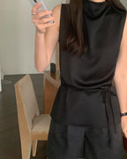 Wrinkle Tencel Sleeveless Blouse