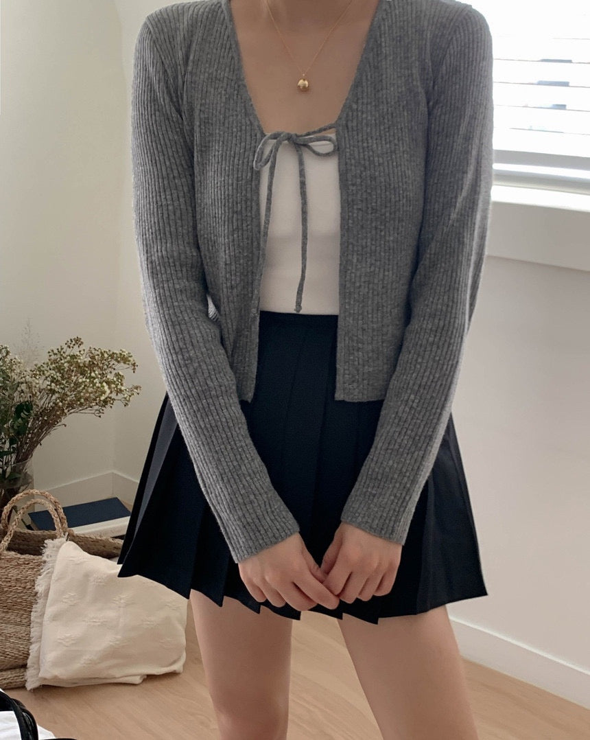 Cashmere Wool Ribbon Cardigan