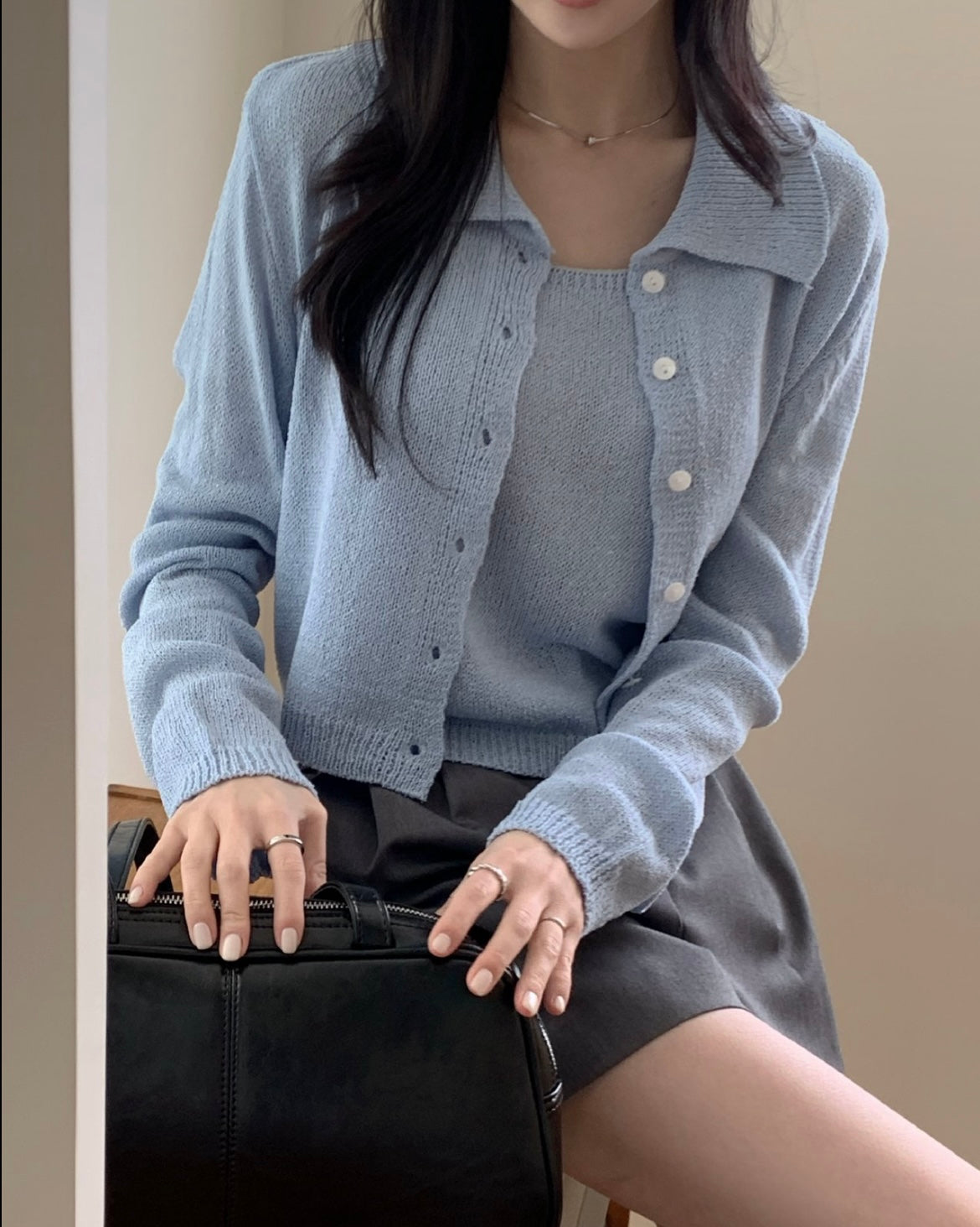 Biela Cardigan Set