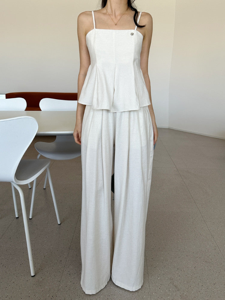 [ Sale Excluded ] Linen Pintuck Two-Piece Set