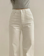 [S,M,L] High-Waist Stretchy Flared Cotton Pants