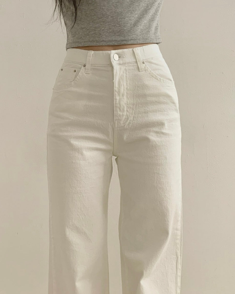 [S,M,L] High-Waist Stretchy Flared Cotton Pants